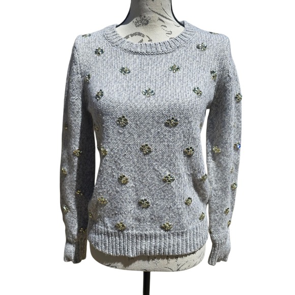 Banana Republic Limited Edition Embellished Sweater Wool Blend Size Small